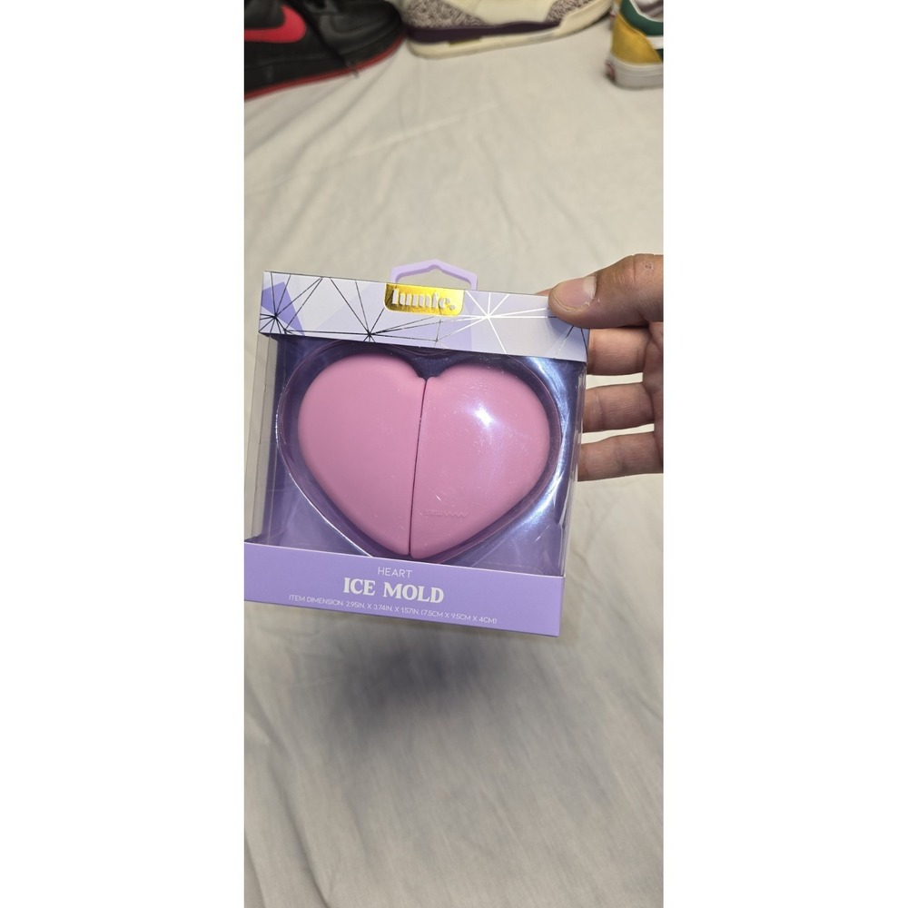 Lumie Heart Ice Mold for creating shaped ice for drinks or skincare